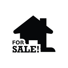 Real estate house icon silhouette design template