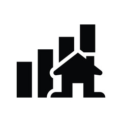 Real estate house icon silhouette design template