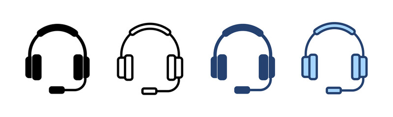 Headphone icon vector. Headvector sign and symbol - obrazy, fototapety, plakaty