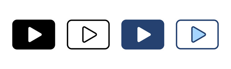 Play icon vector. Play button sign and symbol