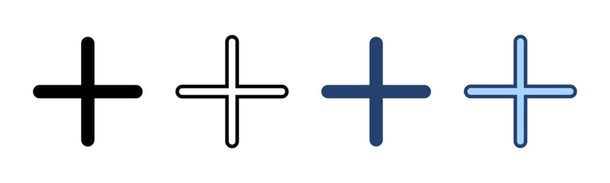 Plus icon vector. Add plus sign and symbol