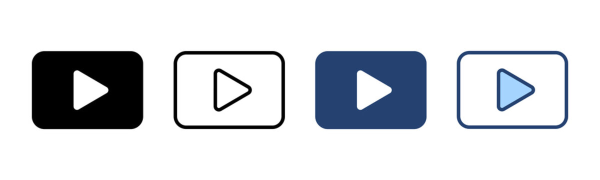 Play icon vector. Play button sign and symbol