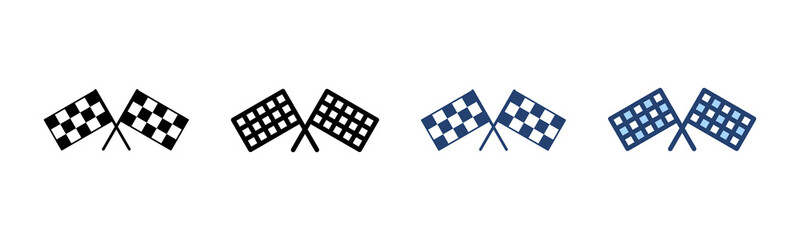 Racing flag icon vector. race flag sign and symbol.Checkered racing flag icon - obrazy, fototapety, plakaty