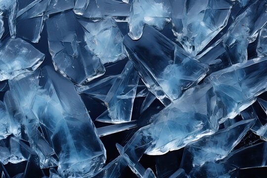 background cracked texture crystals ice Transparent frost white pattern blue abstract crystal nature cold winter closeup glac