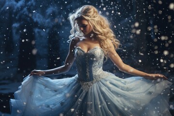 Winter Veil: Capture the fairy dancing behind a veil of falling snow, creating a dreamy and enchanting atmosphere. 