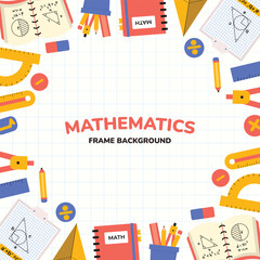 Mathematics School Frame Background Illustration