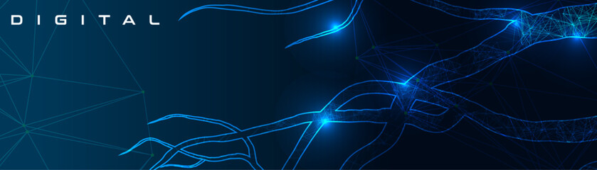 A background with digital style trees. Modern and futuristic background with trees and branches.