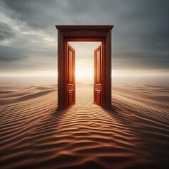 door to the desert vast and far away, devoid of people