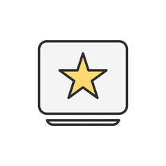 Star colour icon symbol vector image. Illustration of rating quality and review winner customer graphic design image