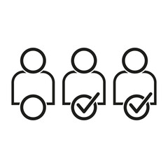 Skills checklist of company candidate icon. Human avatar. Vector illustration. EPS 10.