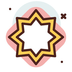 Star colour icon symbol vector image. Illustration of rating quality and review winner customer graphic design image