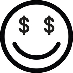 Investor happy face icon . Money Smile icon vector illustration