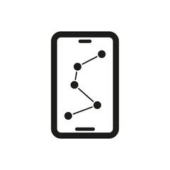 Route smartphone pictograph icon. Vector illustration. EPS 10.
