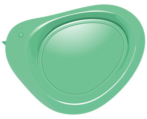 鳥の形をしたシールワックス　緑　ベクターイラストレーション