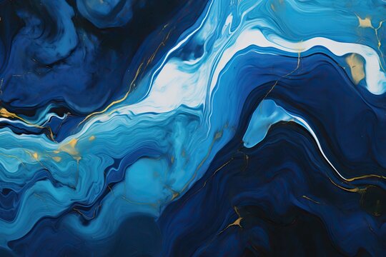 pattern marble liquid background abstract blue marbled painting acrylic fluid 2020 year color classic paints golden mixed painted hand paint