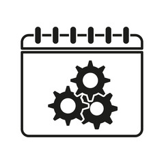 Calendar with gear icon. Vector illustration. EPS 10.