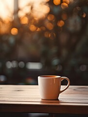 Obraz premium A Coffee on the table with a blurred background