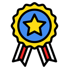 Star colour icon symbol vector image. Illustration of rating quality and review winner customer graphic design image