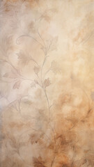 high narrow background, vertical autumn wall parchment, with light floral ornament of autumn leaves