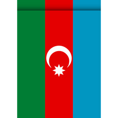 Azerbaijan flag or pennant isolated on white background. Pennant flag icon.