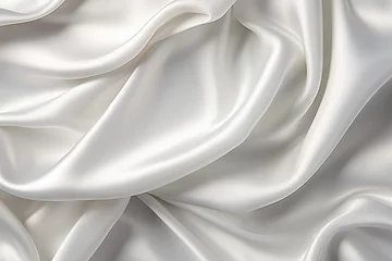 Papier Peint photo Lavable Photographie macro silk white folds Elegant material fold smooth soft softness wave sensual sexual abstract background textile clothing drape calm wrinkle fabric macro dress affectionate texture colours