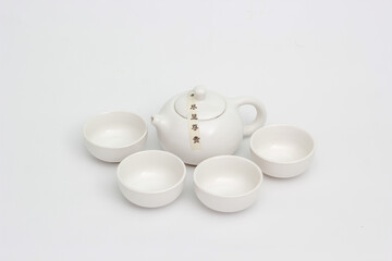 White ceramic dishware on WHITE background