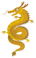 Obraz premium Gold dragon vector design for New year 2024