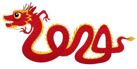 Obraz premium Red dragon for Chinese new year 2024 vector design 