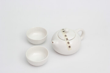 White ceramic dishware on WHITE background