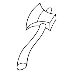 Obraz premium ax line vector illustration