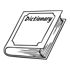 dictionary line vector illustration