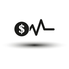 Financial pulse icon. Vector illustration. EPS 10.