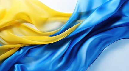 Barbados flag colors Blue and Yellow flowing fabric liquid haze background