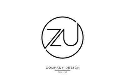 ZU, UZ, Abstract Letters Logo Monogram