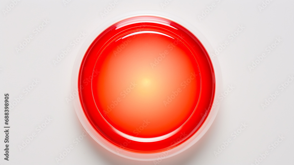 Poster red light fluorescent button isolated on the background of computer graphics website design