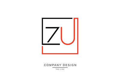 ZU, UZ, Abstract Letters Logo Monogram