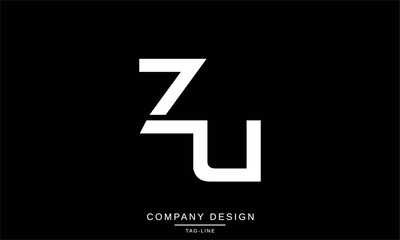 ZU, UZ, Abstract Letters Logo Monogram