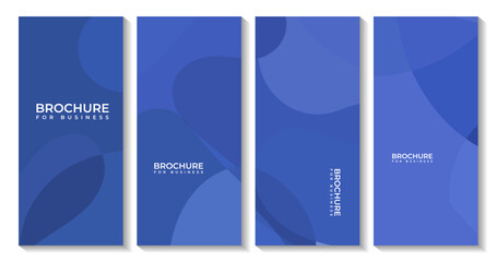 set of business brochures with abstract blue background