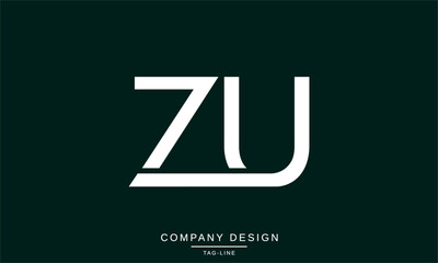 ZU, UZ, Abstract Letters Logo Monogram