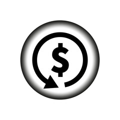 Chargeback rounded icon. Vector illustration. EPS 10.