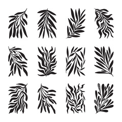 Abstract leaves silhouette illustration vector