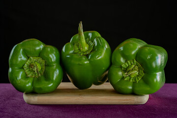 Still life in studio of fresh peppers