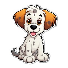 cartoon white background sticker image, animals from farm, cartoon sticker