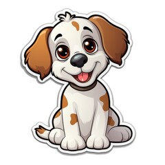 cartoon white background sticker image, animals from farm, cartoon sticker