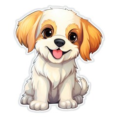 cartoon white background sticker image, animals from farm, cartoon sticker