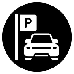 parking lot glyph icon