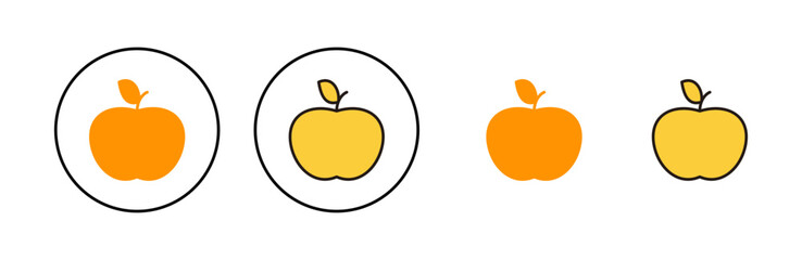 Apple icon set for web and mobile app. Apple sign and symbols for web design.