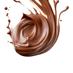 chocolate spread swirl isolated on transparent background - design element PNG cutout