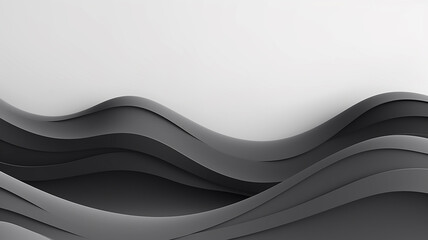 black paper waves on a white background abstract design.