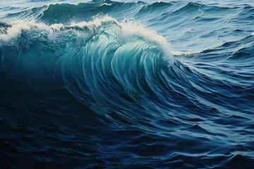 Fototapeten waves ocean blue dark wave sea water deep purity © akkash jpg